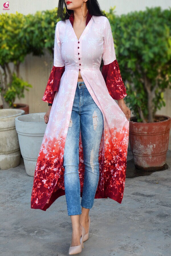 Multicolour Front Slit Modal Rayon Kurti