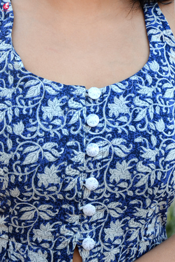 Indigo Blue Printed Cotton Kurti