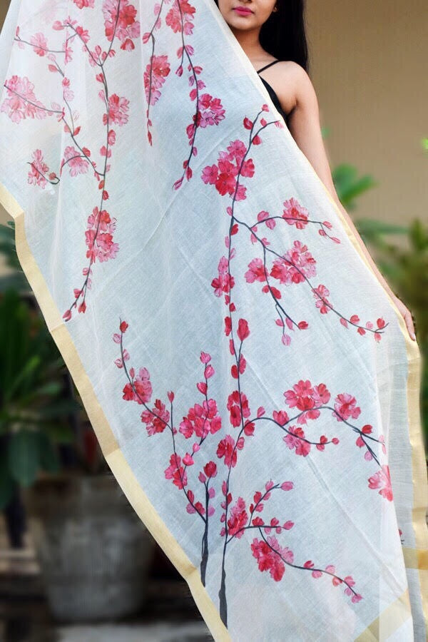 The Pink Japanese Cherry Blossom Statement Stole