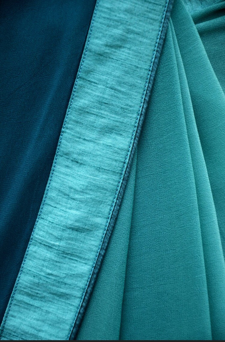 Teal Green Double Shaded Georgette Saree