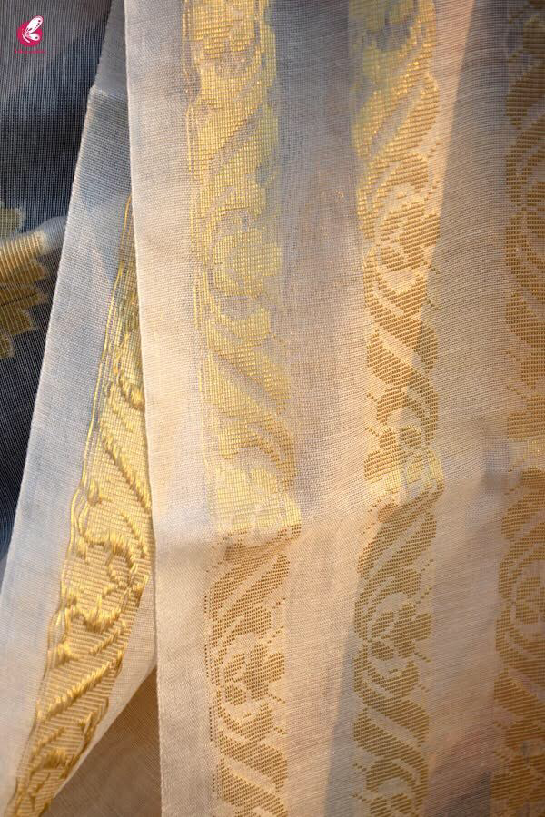 Off White Chanderi Zari Woven Dupatta