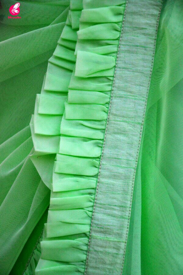 Neon Green Net Handpainted Saree