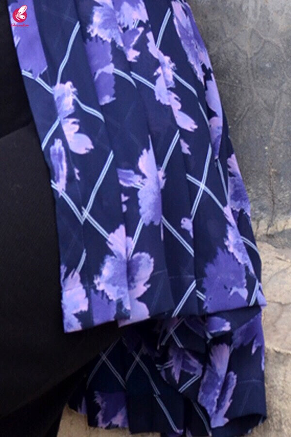 Blue Printed Georgette Floral Shrug