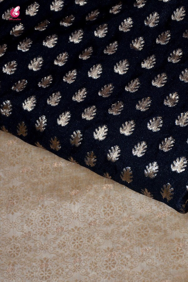 Beige Chanderi Zari Woven Saree
