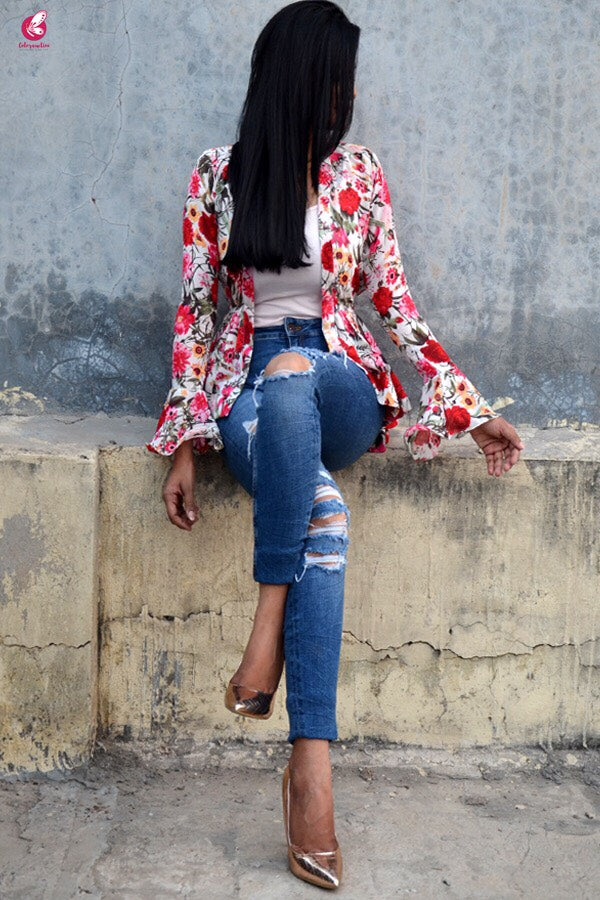 Multicolour Floral Georgette Shrug