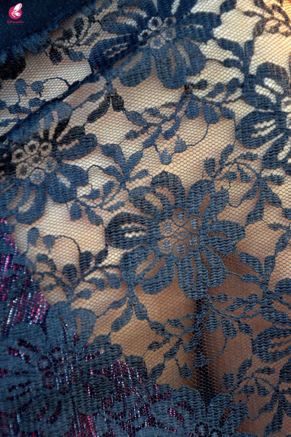 Black Chandelier Floral Net Saree