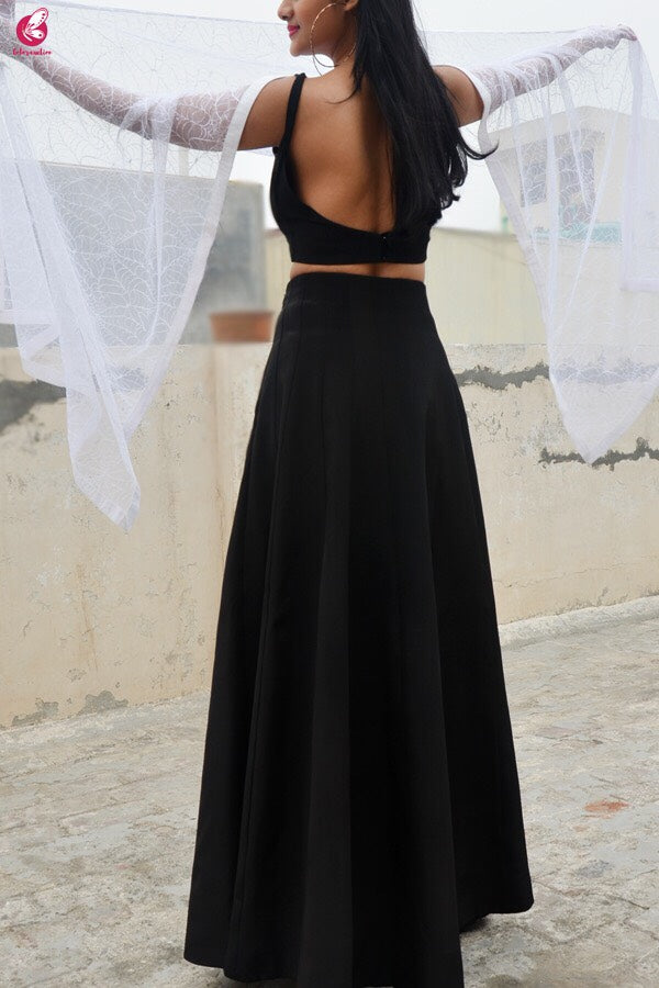 White Embroidered Spider Web Net Stole