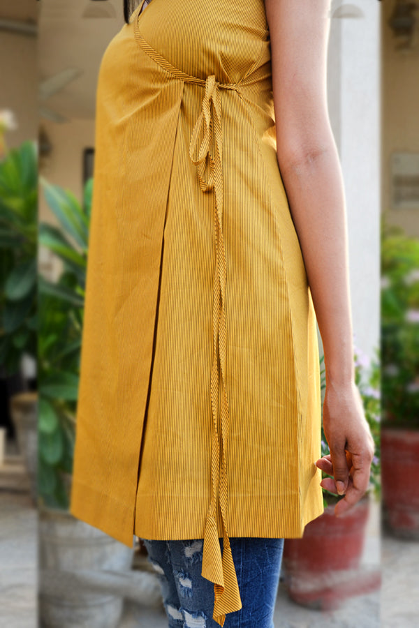 Mustard Golden Cotton Striped Top