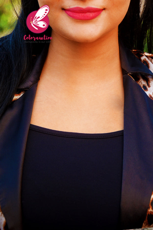 Light Cream Leopard Print Satin Shrug
