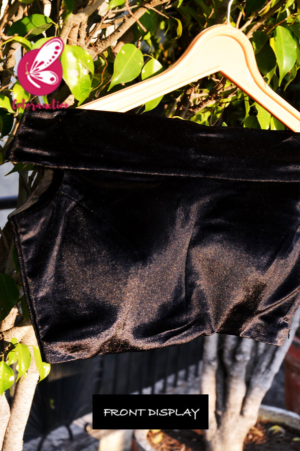 Black Velvet Off Shoulder Padded Blouse