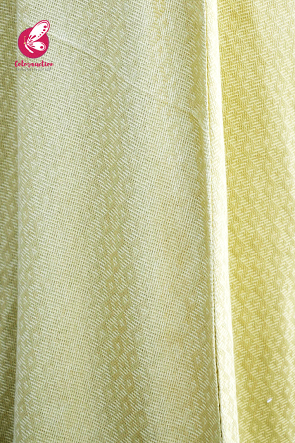 Chartreuse Quarter Sleeves Dobby Long Shrug
