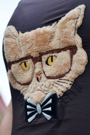 Brown Viscose Cat Patch Straight Kurti